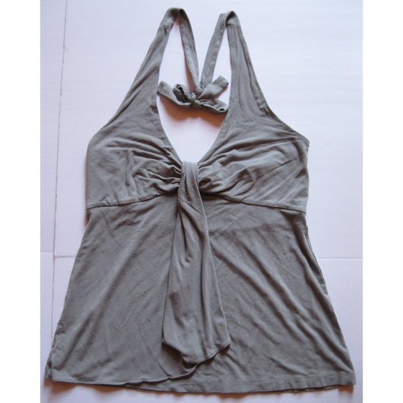 Tommy Bahama Gray Halter Neck Top With Ruffle - Picture 2 of 11